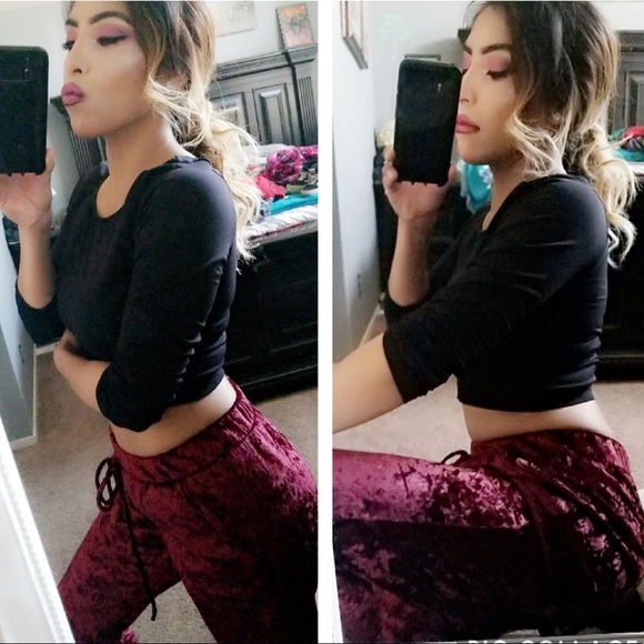 Pants - Crushed Velvet Joggers
